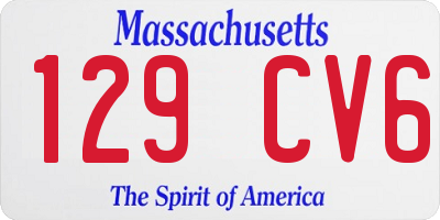 MA license plate 129CV6