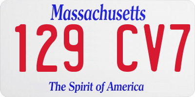 MA license plate 129CV7