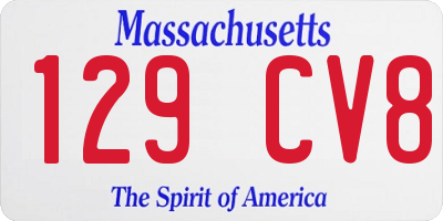 MA license plate 129CV8