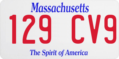 MA license plate 129CV9