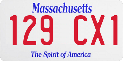 MA license plate 129CX1