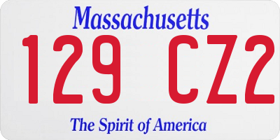 MA license plate 129CZ2