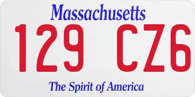 MA license plate 129CZ6