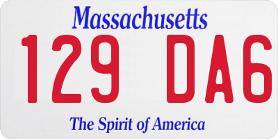 MA license plate 129DA6