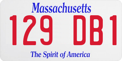 MA license plate 129DB1