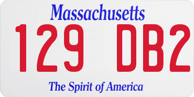 MA license plate 129DB2