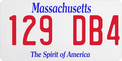 MA license plate 129DB4