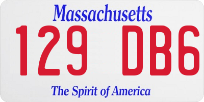 MA license plate 129DB6
