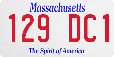 MA license plate 129DC1