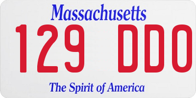 MA license plate 129DD0