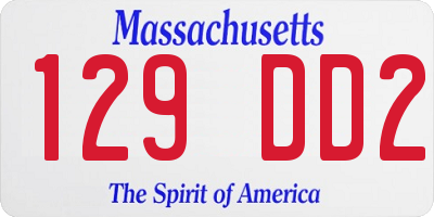 MA license plate 129DD2