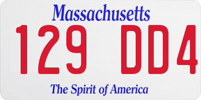 MA license plate 129DD4