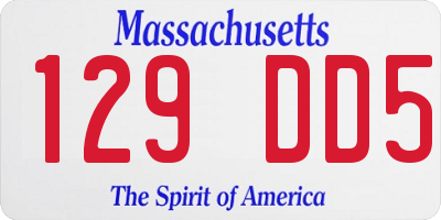 MA license plate 129DD5