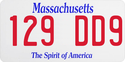 MA license plate 129DD9