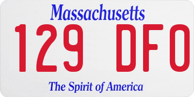 MA license plate 129DF0