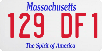 MA license plate 129DF1
