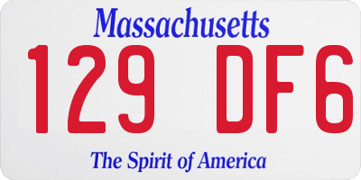 MA license plate 129DF6