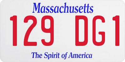 MA license plate 129DG1