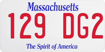 MA license plate 129DG2