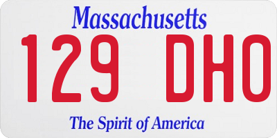 MA license plate 129DH0