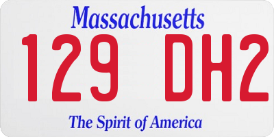 MA license plate 129DH2