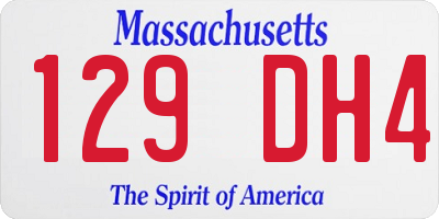 MA license plate 129DH4