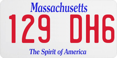 MA license plate 129DH6