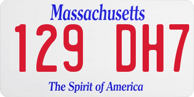 MA license plate 129DH7