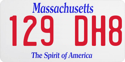 MA license plate 129DH8