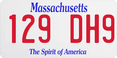 MA license plate 129DH9