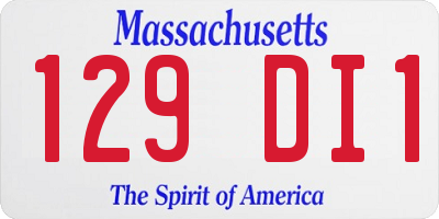 MA license plate 129DI1