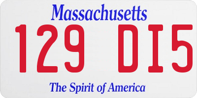 MA license plate 129DI5