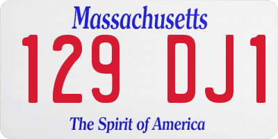 MA license plate 129DJ1
