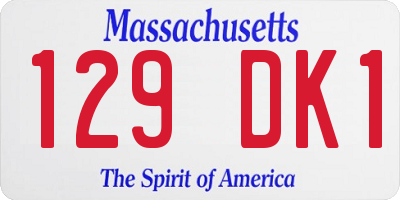 MA license plate 129DK1