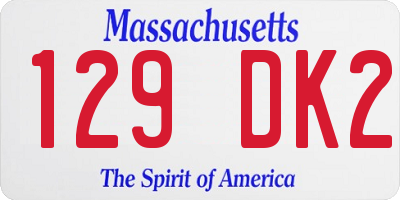 MA license plate 129DK2