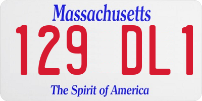 MA license plate 129DL1
