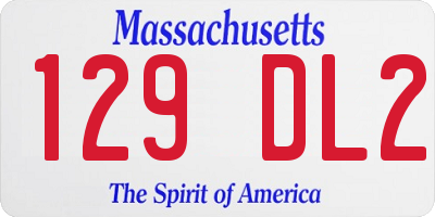 MA license plate 129DL2
