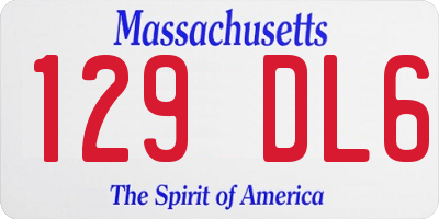 MA license plate 129DL6