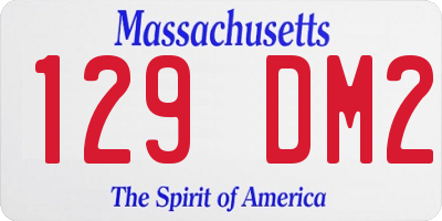 MA license plate 129DM2