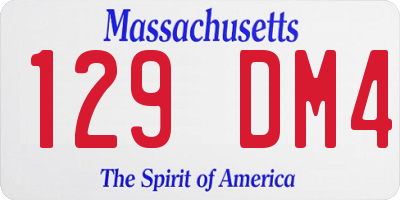 MA license plate 129DM4