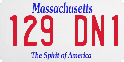 MA license plate 129DN1