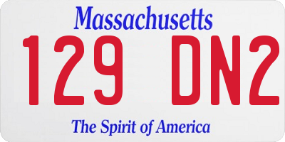 MA license plate 129DN2