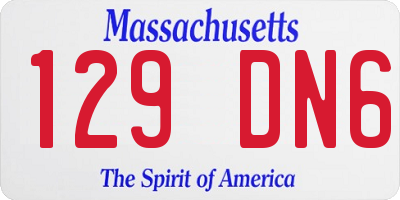 MA license plate 129DN6