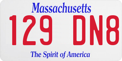 MA license plate 129DN8