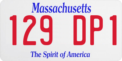 MA license plate 129DP1