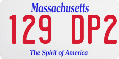 MA license plate 129DP2