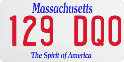 MA license plate 129DQ0