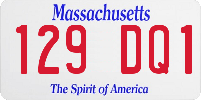 MA license plate 129DQ1