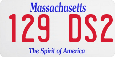 MA license plate 129DS2