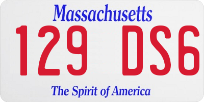 MA license plate 129DS6